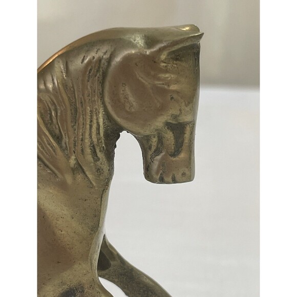 SOLD- R.O.C. Taiwan Vintage Solid Brass Rocking Horse Pony Candle Holder - Picture 3 of 12